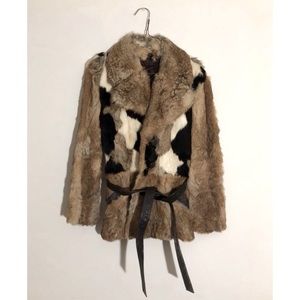 Vintage Multicolored Fur Coat Womens size 6